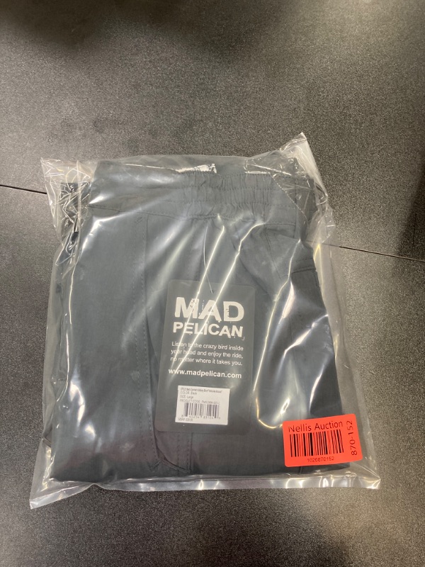 Photo 1 of MAD PELICAN Men's Donnie's Walking Short "Welcome Aboard" Black - Large