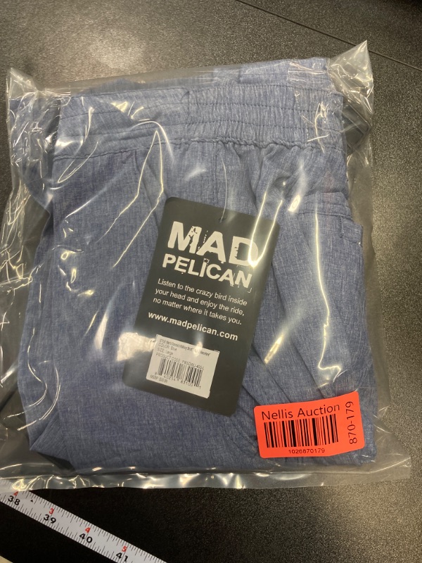 Photo 2 of MAD PELICAN Men's Donnie's Walking Short "Wish You Were Here" Blue - Large