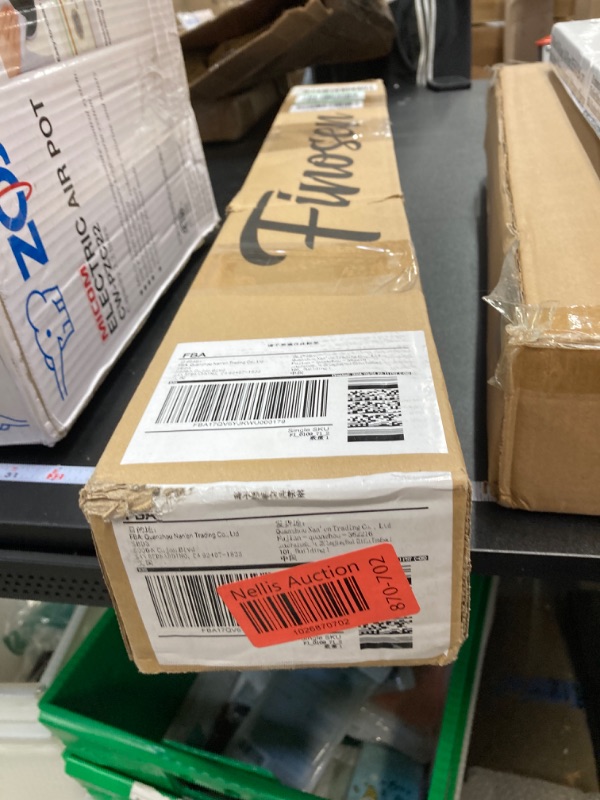 Photo 3 of FINOSEN 28'' Bi-Fold Sliding Barn Door Hardware Track Kit for Two 12'' Doors,Top Mount Installation,Heavy Duty Roller,Smoothly and Quietly,Black(Door Not Included) 28'' for 2 doors