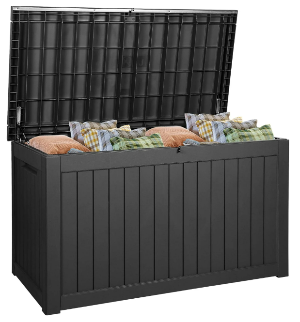 Photo 1 of ***( PARTS ONLY )***
DWVO XXL 230 Gallon Deck Box, Extra Large Outdoor Storage Box for Gardening Tools, Pool Floats, Patio Cushions, Waterproof and UV Resistant Resin (Black)
