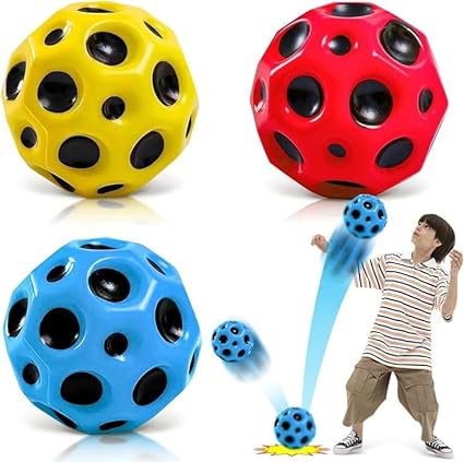 Photo 1 of Classworld Bouncing Moon Crater Texture Ball Bounce Ball for Kids Boys & Girls Fun Play Time - Multicolor (Pack of 3) - 4pk total