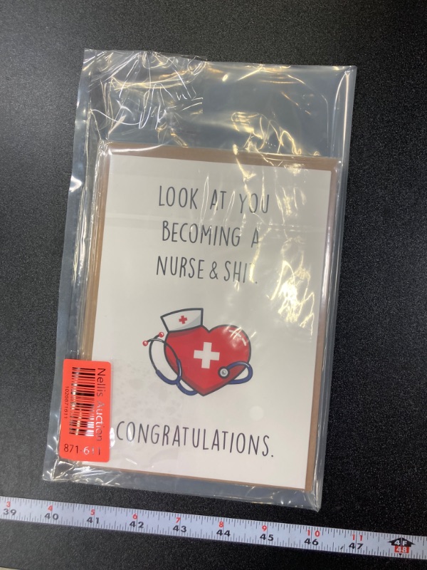 Photo 2 of Cute Nurse Graduation Card, Lovely 2024 Graduation Card, Congratulations Gift for High School College Grad, Become Nurse & Shit - 3PK BUNDLE