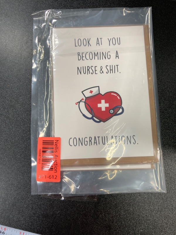 Photo 2 of Cute Nurse Graduation Card, Lovely 2024 Graduation Card, Congratulations Gift for High School College Grad, Become Nurse & Shit - 3PK BUNDLE