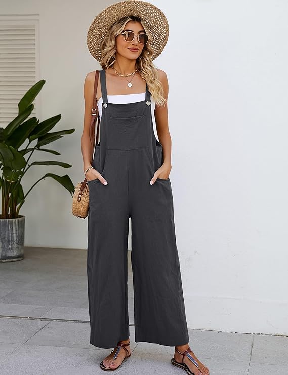 Photo 1 of Flygo Women's Fashion Jumpsuit (Dark Grey-M)