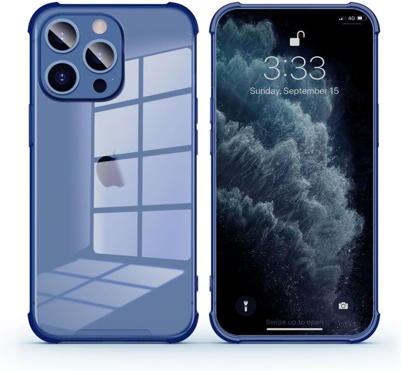 Photo 1 of EEIEER Phone Case Designed for iPhone 13 Pro Max, 6.7'' Soft TPU Shockproof iPhone 13 Pro Max Case, Protective Phone Cover for iPhone 13 Pro Max-Clear Blue
