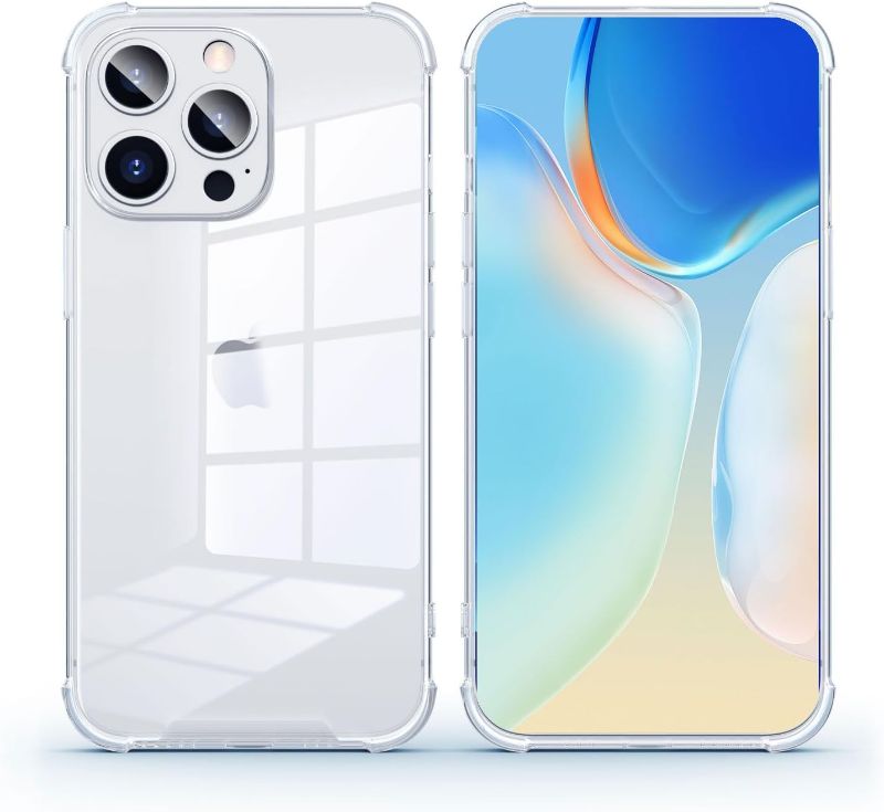 Photo 1 of  iPhone 13 Pro Silicone Case, 6.1inch iPhone 13 Pro Case, Soft Shockproof iPhone 13 Pro Cover-Clear White - 2pk bundle