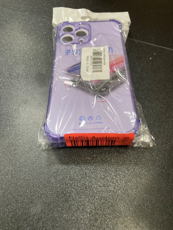 Photo 2 of  iPhone 13 Pro Max, 6.7'' Soft TPU Shockproof iPhone 13 Pro Max Case, Protective Phone Cover for iPhone 13 Pro Max-Clear Purple - 2pk bundle