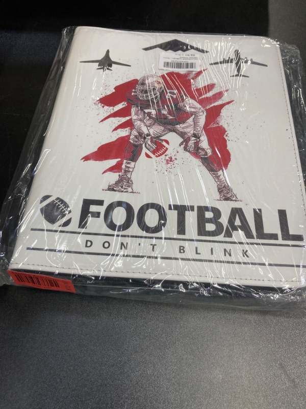 Photo 2 of 900 Pockets Football Card Binder, Collections Trading Card Binder 50 Pages Double-Sided Cards Holder with Zipper 3-Ring Card Album for Sports Card Sleeves Protectors Albums 900 Cards Football 3