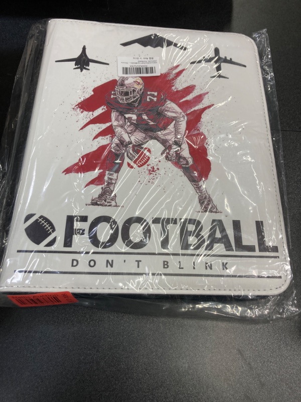 Photo 2 of 900 Pockets Football Card Binder, Collections Trading Card Binder 50 Pages Double-Sided Cards Holder with Zipper 3-Ring Card Album for Sports Card Sleeves Protectors Albums 900 Cards Football 3