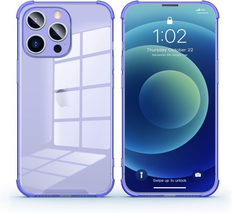 Photo 1 of **((2Pk phone case Bundle)) Iphone 15 Plus + Iphone 15 Pro Max)) EEIEER Designed for iPhone 15 Pro Max Case, Drop Protection iPhone Cover, 6.7inch Silicone Case for iPhone 15 Pro Max-Clear Purple