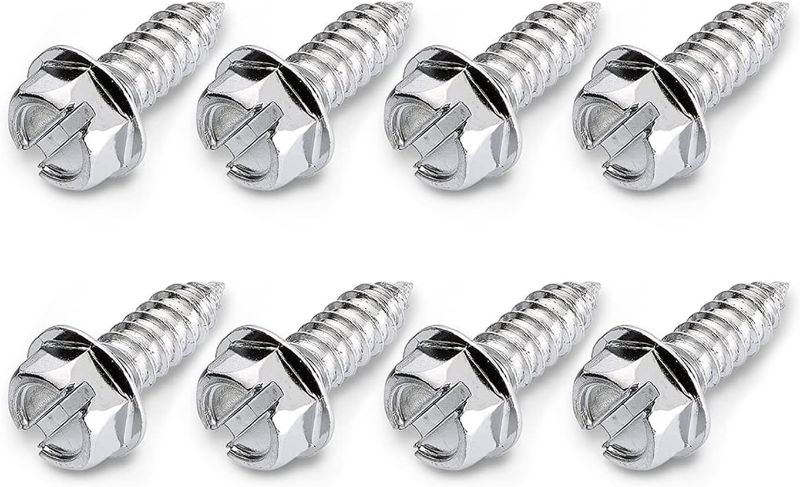 Photo 2 of **((2Pk Handy Bundle)) 50pcs M6x10 Threaded Inserts for Wood Nutsert Furniture Screw-in Nut, Wood Hex Drive Threaded Wood Inserts
8 PCS License Plate Screw Kit, Stainless Steel Weather Proof Bolts Fasteners, Self Tapping Mounting, for Front Rear License P