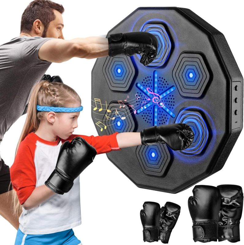 Photo 1 of 2024 New Music Boxing Machine, Upgraded 2.0 Smart Bluetooth Music Boxing Parent-Child Games, Wall-Mounted Exercise Equipment for Home Exercise

