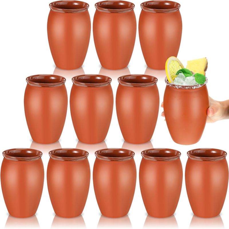Photo 1 of 18 Sets Cantaritos De Barro Mexicanos 16 oz Cantaritos Shooters Pottery Taco Tuesday Mexican Clay Cup Fiesta De Barro Mexicanos Cocktail Cups Cocktail Glasses for Margaritas Mojitos