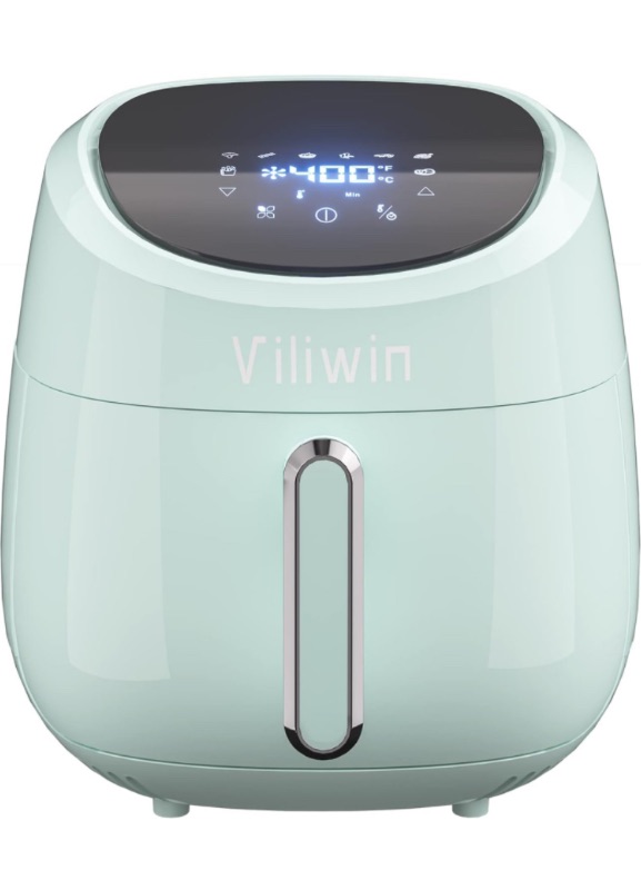 Photo 1 of 4.5 QT Digital Upgraded Air Fryers Cooker 8 Preset Menus Hot Air Fryer with Auto Shut Off 30 Minute Timer Adjustable Temperature Control Nonstick Tray 1400W Blue