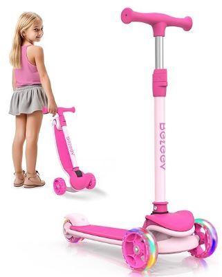 Photo 1 of BELEEV A8 Scooter for Kids Ages 3-12, 3 Wheel Folding Scooter for Toddlers Girls Boys, 4 Adjustable Height, Lean to Steer, Extra Wide Wheels, Three Wheel Kick Scooter for Children