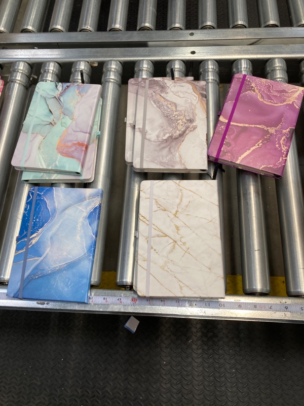 Photo 2 of Resholder 20 Pcs Marble College Ruled Journal Notebook A5 Pocket Leather Journals Hardcover Lined Notebook Marble Hardcover with Inner 8 x 5.7 in Elastic Closure Thick Paper Pen Loop 160 Pages, 100GSM