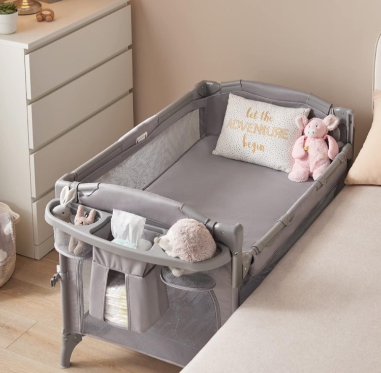 Photo 1 of BEKA 4 in 1 Baby Bassinet Bedside Sleeper, Baby Bedside Crib 4 Functions, Bedside Bassinet Crib Sleeper, Playard, Changing Table, Baby Bassinet for Newborn Baby