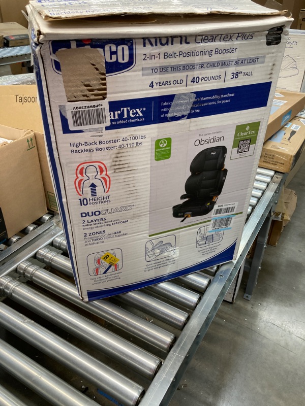 Photo 4 of Chicco KidFit ClearTex Plus 2-in-1 Belt-Positioning Booster Car Seat, Backless and High Back Booster Seat, for Children Aged 4 Years and up and 40-100 lbs. | Obsidian/Black KidFit Plus with ClearTex® No Chemicals Obsidian