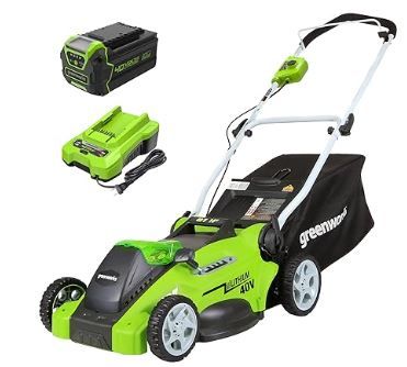 Photo 1 of Greenworks 40V 16" Cordless (Push) Lawn Mower (75+ Compatible Tools), 4.0Ah Battery and Charger Included