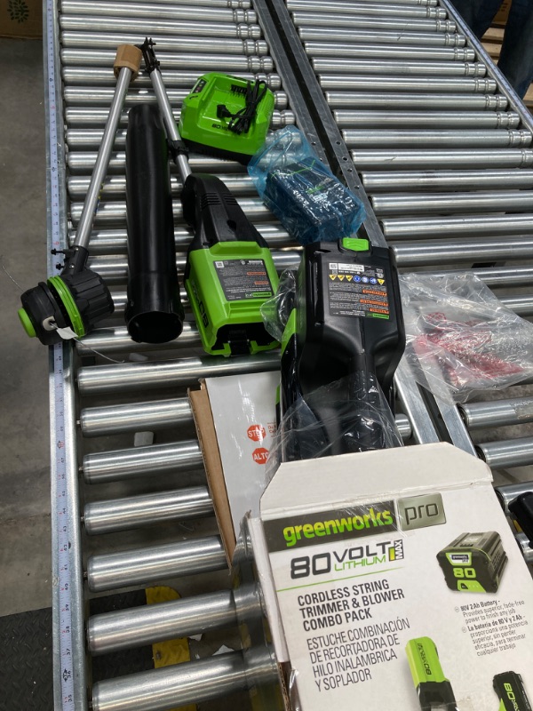 Photo 2 of ***BATTERY/CHARGER DO NOT WORK*** Greenworks Pro STBA80L210 80V Cordless String Trimmer and Blower Combo , 2Ah