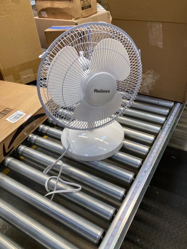 Photo 2 of ***PARTS ONLY**-+HOLMES 12" Table Fan, 75° Oscillation, 3 Speeds, 15° Adjustable Head Tilt, Ideal for Home, Bedroom or Office, White