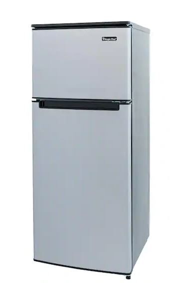 Photo 1 of ***DOES NOT TURN ON*** PARTS ONLY*** Magic Chef 4.5cu. ft. 2 Door Mini Fridge in Stainless Look with Freezer