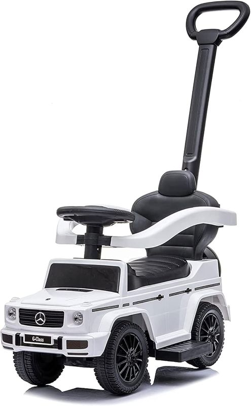 Photo 1 of BEST RIDE ON CARS MERCEDES G-WAGON 3 IN 1 PUSH CAR, White MERCEDES BENZ G 350 D FOOT TO FLOOR RIDE-ON