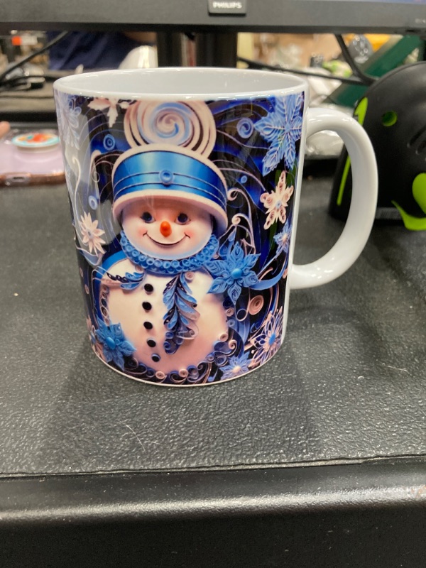 Photo 3 of (photo for reference) 3D Christmas Mug,Christmas 3D Snowman Cup, Ceramic Xmas Coffee Cup, Personalized Creative Christmas Multifunctional Ceramic Mug, Christmas Gift Snowman 3D White Mug 