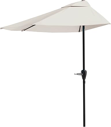 Photo 1 of JEAREY 6.6FT x 10FT 2-Tiers Rectangular Patio Umbrellas Outdoor Large Market Umbrella With Push Button Tilt and Crank Lift System 6 Sturdy Ribs UV Protection Waterproof Sunproof, Black Black 6.6FTx10FT