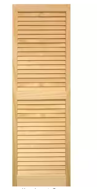 Photo 1 of 15 in. x 59 in. Louvered Shutters Pair Unfinished