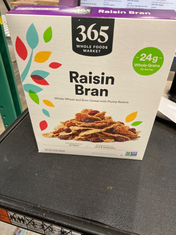 Photo 2 of 365 by Whole Foods Market, Raisin Bran Cereal, 15 Ounce best by: Sep 24th, 2024