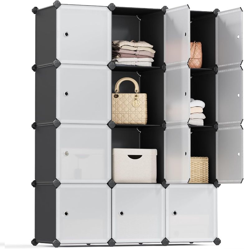 Photo 1 of (see notes) MAGINELS Cube Storage with Door, Set of 12 Plastic Cubes, Closet Storage Shelves, DIY Plastic Closet Cabinet, Modular Bookcase, Shelving with Doors