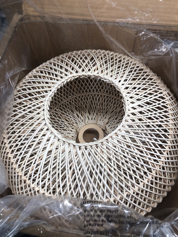 Photo 2 of (READ FULL POST) 60 in. 1 Light Beige Circular Rattan Pendant
