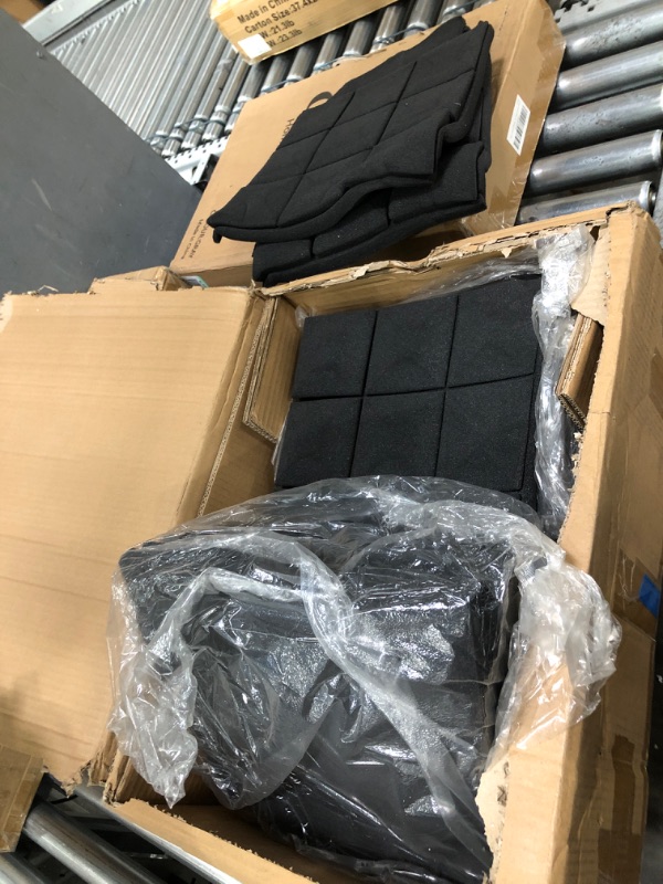 Photo 1 of 24 Pack-12 x 12 x 2 Inches Pyramid Designed Acoustic Foam Panels, Sound Proof Foam Panels Black, High Density and Fire Resistant Acoustic Panels, Sound Panels, Studio Foam for Wall and Ceiling
