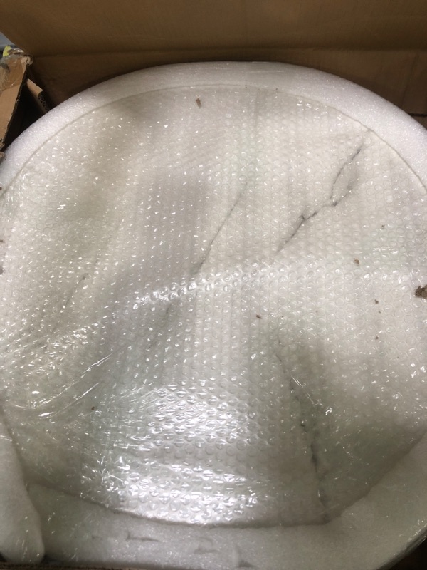 Photo 1 of Nesting Coffee Table for Living Room, Round Coffee Table Center Table Set of 2, Modern Coffee Tables with Faux Marble Top (White+Black)