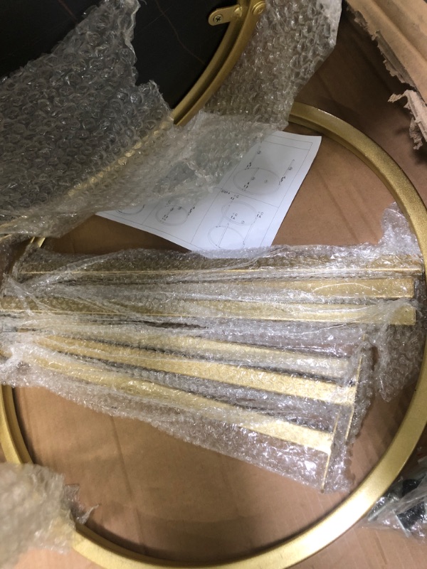 Photo 1 of Nesting Coffee Table for Living Room, Round Coffee Table Center Table Set of 2, Modern Coffee Tables with Faux Marble Top (White+Black)