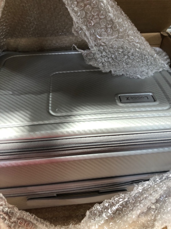 Photo 2 of Luggage with Pocket Compartment Hard Shell, Silver