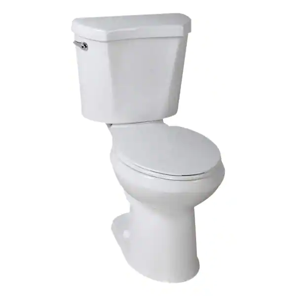 Photo 1 of 2-piece 1.28 GPF High Efficiency Single Flush Round Toilet in White, Seat Included