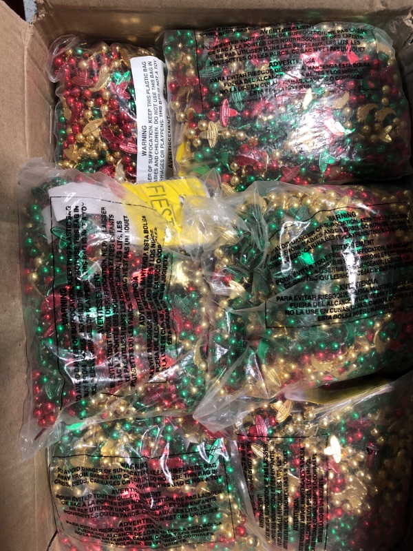 Photo 2 of Beistle S57262AZ4 Plastic Fiesta Beaded Necklaces 24 Piece Mexican Party Supplies Chili Pepper Sombrero Favors, 33", Red/Green/Yellow 24-Pack