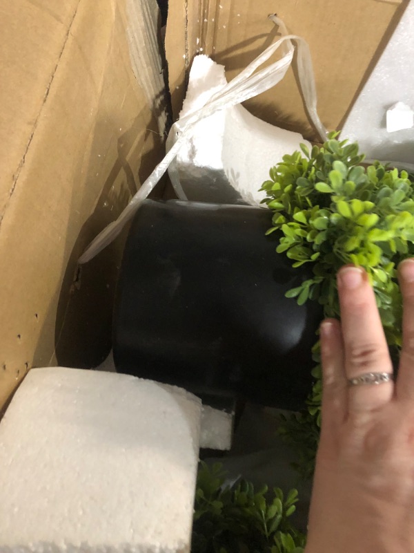 Photo 4 of ***MINOR DAMAGE*SOME GREENERY NEEDS TO BE REATTACHED***
AUMMOOH 39 inchBoxwood Artificial Cedar Spiral Topiary Trees – Decorative Fake Greenery in Planter Pots for Front Porch, Outdoor Walkway, Entryway Decorating, Set of 2