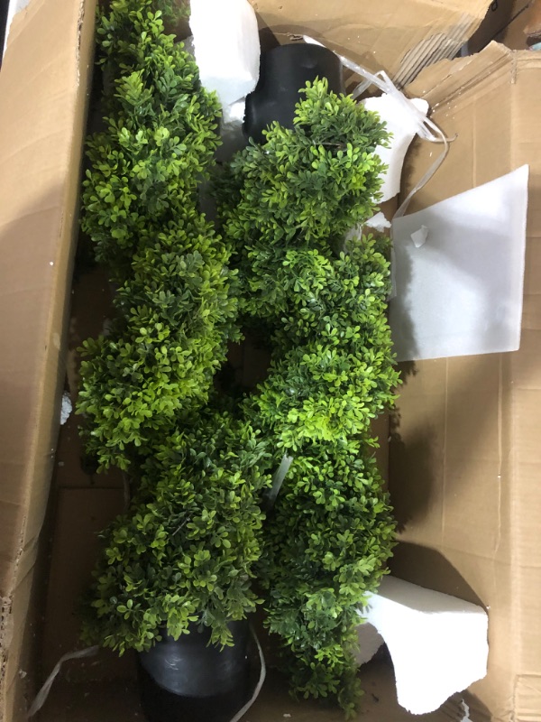 Photo 3 of ***MINOR DAMAGE*SOME GREENERY NEEDS TO BE REATTACHED***
AUMMOOH 39 inchBoxwood Artificial Cedar Spiral Topiary Trees – Decorative Fake Greenery in Planter Pots for Front Porch, Outdoor Walkway, Entryway Decorating, Set of 2