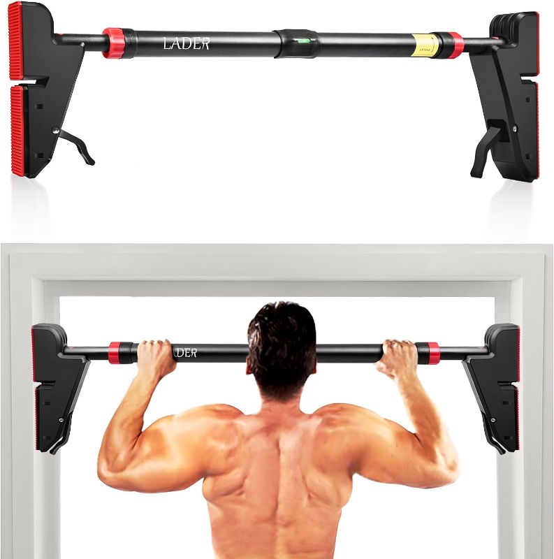 Photo 1 of LADER Pull Up Bar for Doorway, Strength Training Pull-Up Bars with No Screw Installation for Home Gym Exercise Fitness with Level Meter, Max Load Bearing 550LBS
