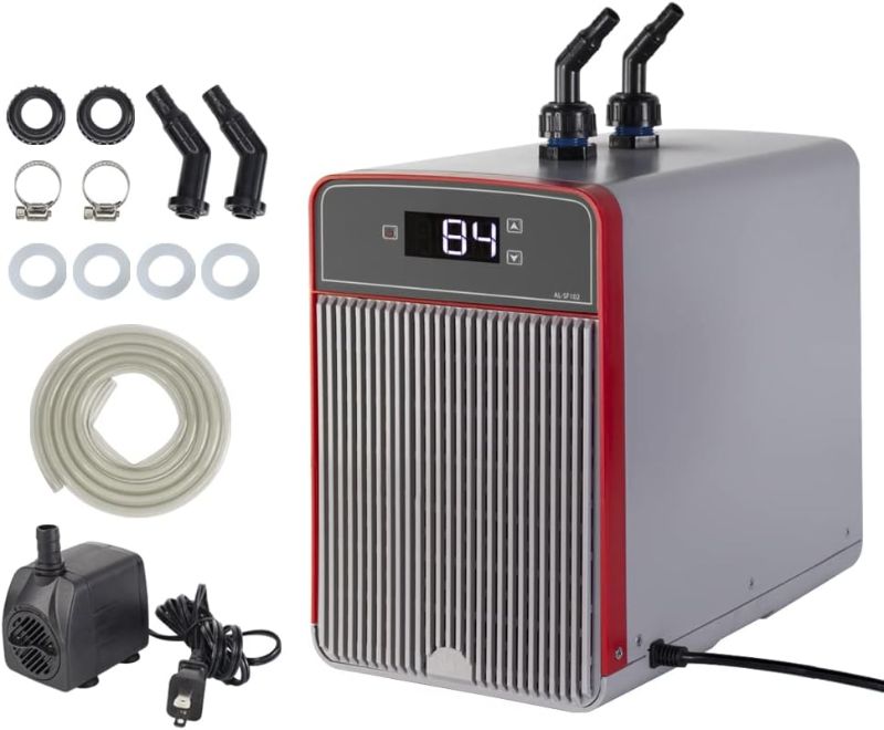 Photo 1 of *parts only* Aquarium Chiller, 42gal 1/10 HP Water Chiller for Hydroponics Axolotl Coral Reef Tank,Fast Cooling,45dB Silent Compressor with Connecting Hose and Water Pump?160L?
