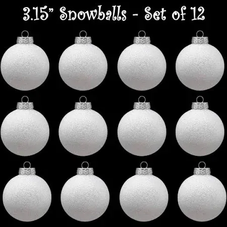 Photo 1 of 12 Sleetly White Christmas Ornaments for Farmhouse Tree Holiday Xmas Decorations