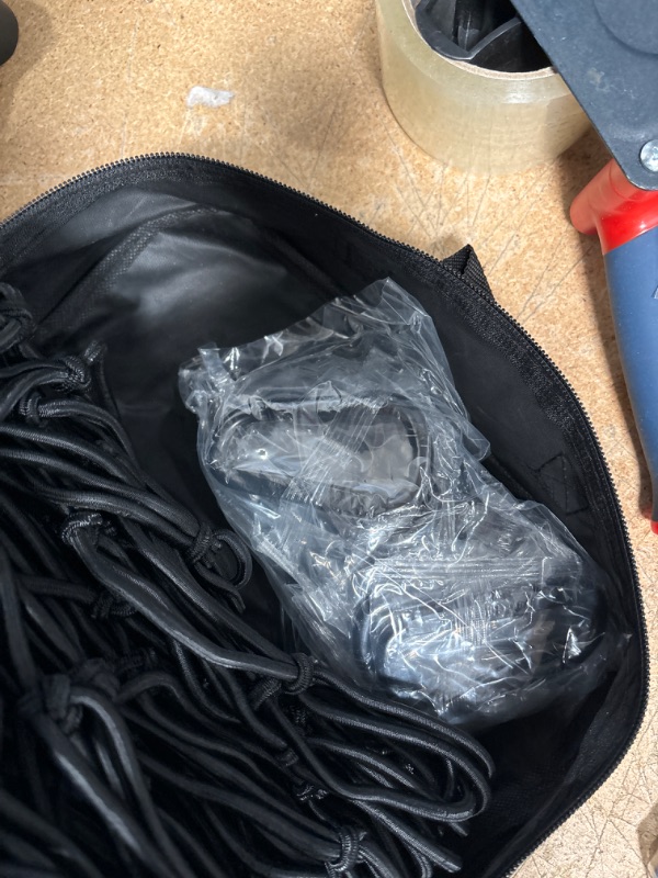 Photo 1 of Grit Performance Cargo Net for Pickup Truck Bed - 4 x 6 Foot, Heavy-Duty, Mesh Square Bungee Netting with 12 Black Clips and Storage Bag - Holds Small and Large Loads 4' x 6' Black Clips