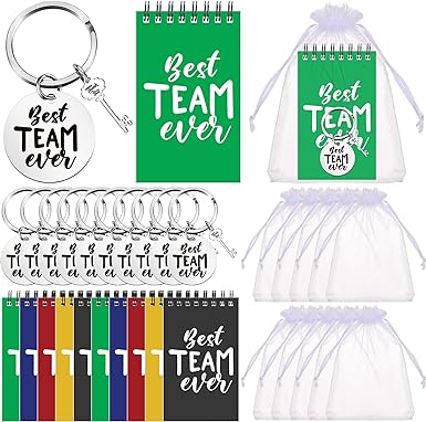 Photo 1 of Jetec 50 Sets Employee Appreciation Gifts Spiral Motivational Notebook Inspirational Keychains and Organza Bag