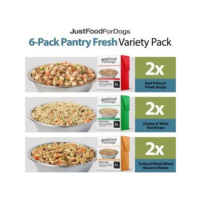 Photo 1 of *8/29/2024* JustFoodForDogs Pantry Fresh Beef, Chicken & Turkey Variety Pack Dog Fresh Food, 12.5-oz Bag, Case of 6
