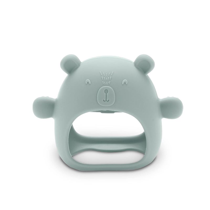 Photo 1 of Bear Mitten Never Drop Silicone Baby Teething Toys, Baby Teether, Teething Toys for Babies 0-6 Months, Teethers for Babies 0-6 Months, Baby Teether Toys, Baby Chew Toys (Sea Mist Green)
