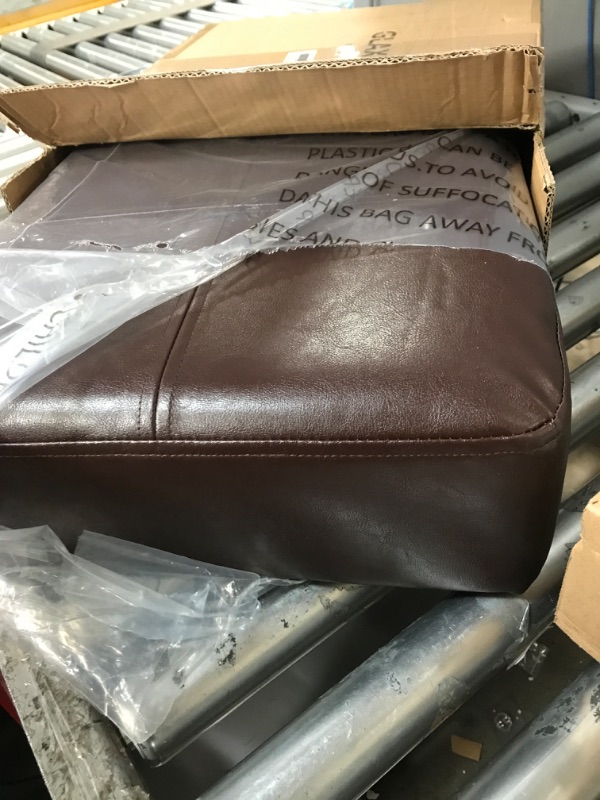 Photo 2 of ***USED - LIKELY MISSING PARTS - UNABLE TO VERIFY FUNCTIONALITY***
GLAXYFUR Squere PU Leather Storage Ottoman Cube Foot Rest | Brown