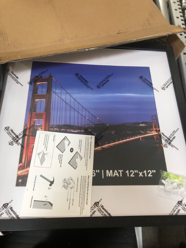 Photo 1 of 16x16 Picture Frame Black Set of 3, Square Photo Frame Displays 12x12 with Mat or 16 x 16 without Mat, Gallery Wall Frame for Wall Mounting (3 Pack, Black)
